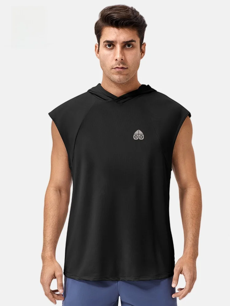 

Мужская спортивная футболка Moose Kungfu: дышащий тренировочный топ с капюшоном, удобный, мягкий, приталенный крой, летняя модель