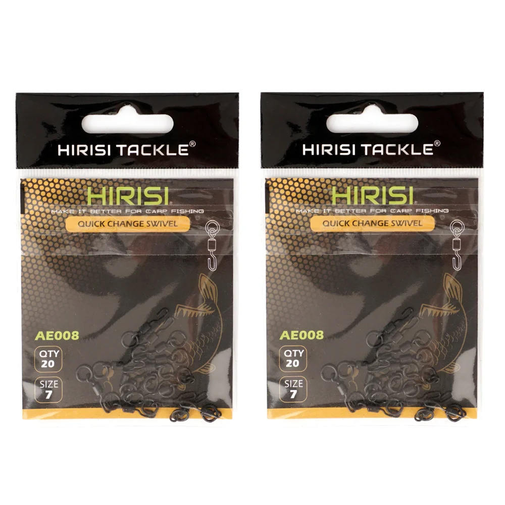 Hirisi AE008 20/40 Stuks Karpervissen Swivels Snaps Solid Ring Quick Change Connector Terminal Visgerei Accessoires voor Grof