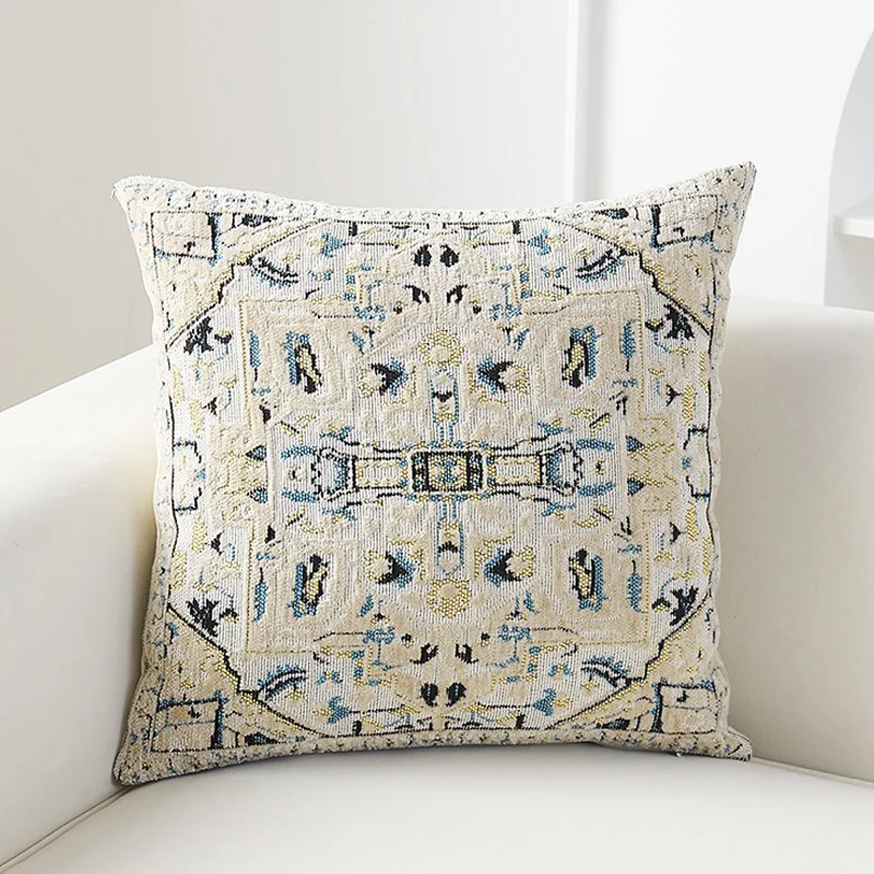 Vintage Cushion Cover Soft Chenille Luxury Retro Pillow Cover 30x50cm 45x45cm 50x50cm Living Room Decoration Ivory Blue Red