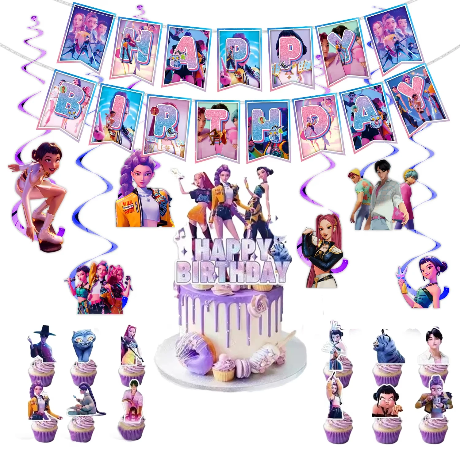 مجموعة مستلزمات تزيين حفلات أعياد الميلاد، أكواب، لوحات المهرجانات، ديكور الحفلات، لوازم ملونة، المناديل، ديكور حفلات للفتيات الصغيرات