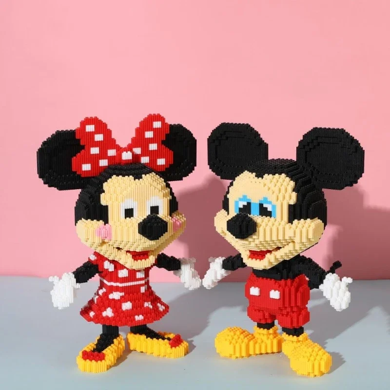 2024 New Disney 38cm Mickey Mouse Assembled Building Block Puzzle Toys DIY Cartoon 3D Model Children\'s Birthday Christmas Gifts