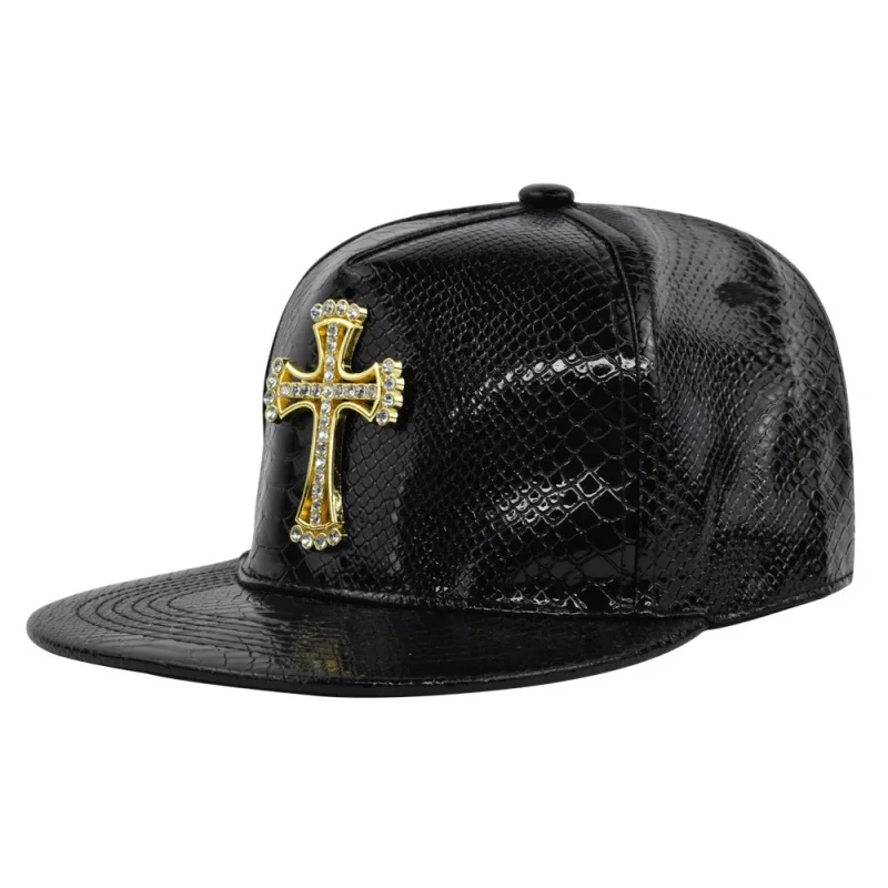 Hip-Hop Cap The Cross Jesus Metal Label Fashion Break Dancing Street Dance Flat brim Hat Cap Hip Hop Fitted Cap Youth Tide Cap