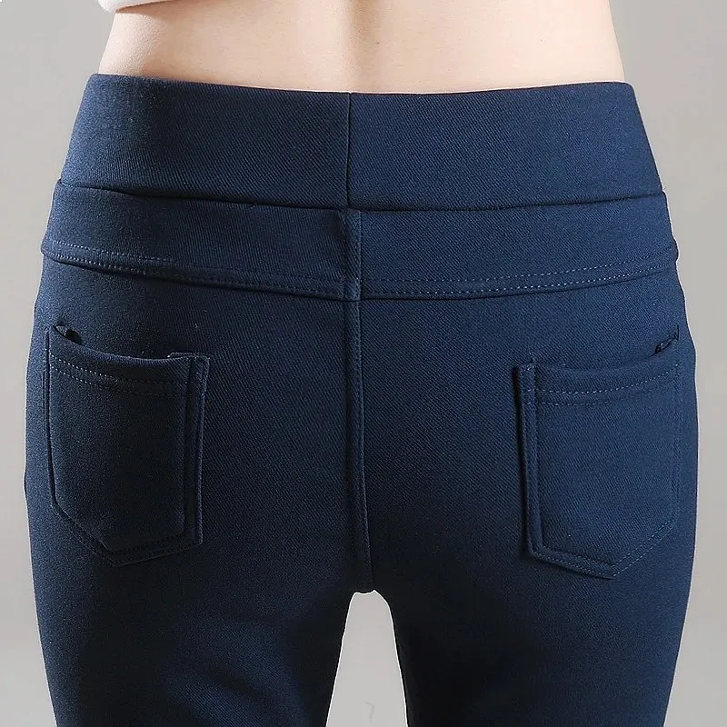 Women Pants Winter White Pants Stretch Women's Pencil High Waist Female Skinny Pants Pantalones De Mujer