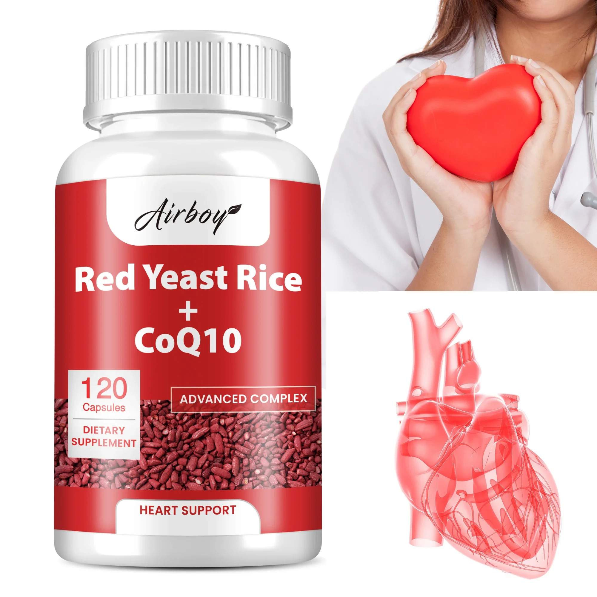 

Red Yeast Rice + CoQ10 - Antioxidants, Supports Heart and Joint Health, Promotes Energy Production, Enhance Immunity