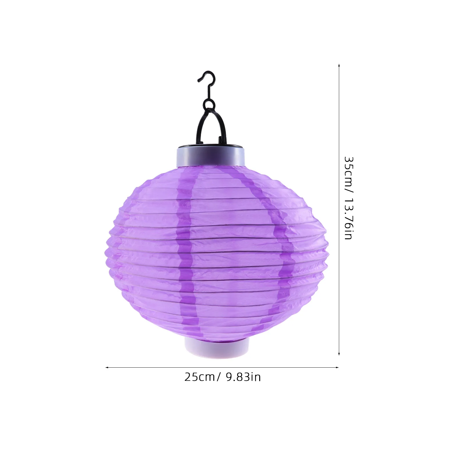 

10 Inches Waterproof Outdoor Led Solar Lantern Foldable Hanging Lamp Nylon Decorative Light For Garden Party Purple