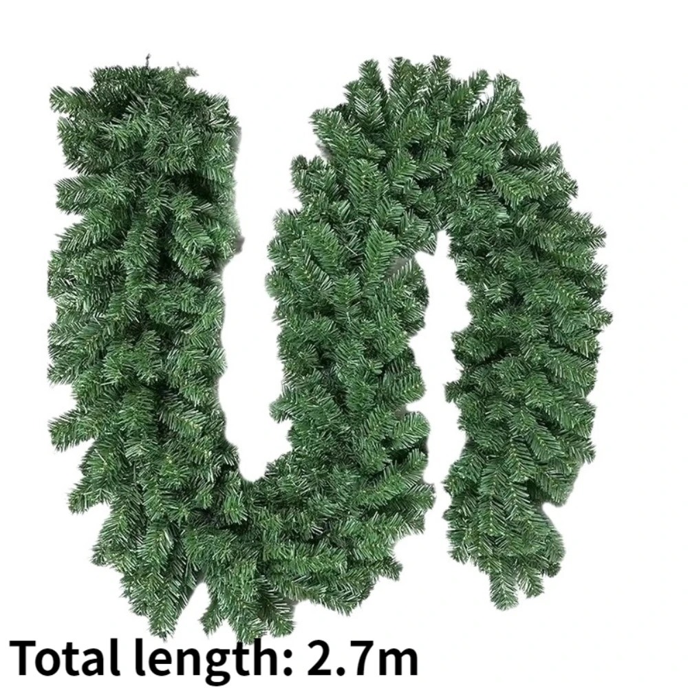 Kerstdecoratie Kunstrotan Grenen 2,7M LED Gesimuleerde Garland Krans Decor Spray Wit met verlichting