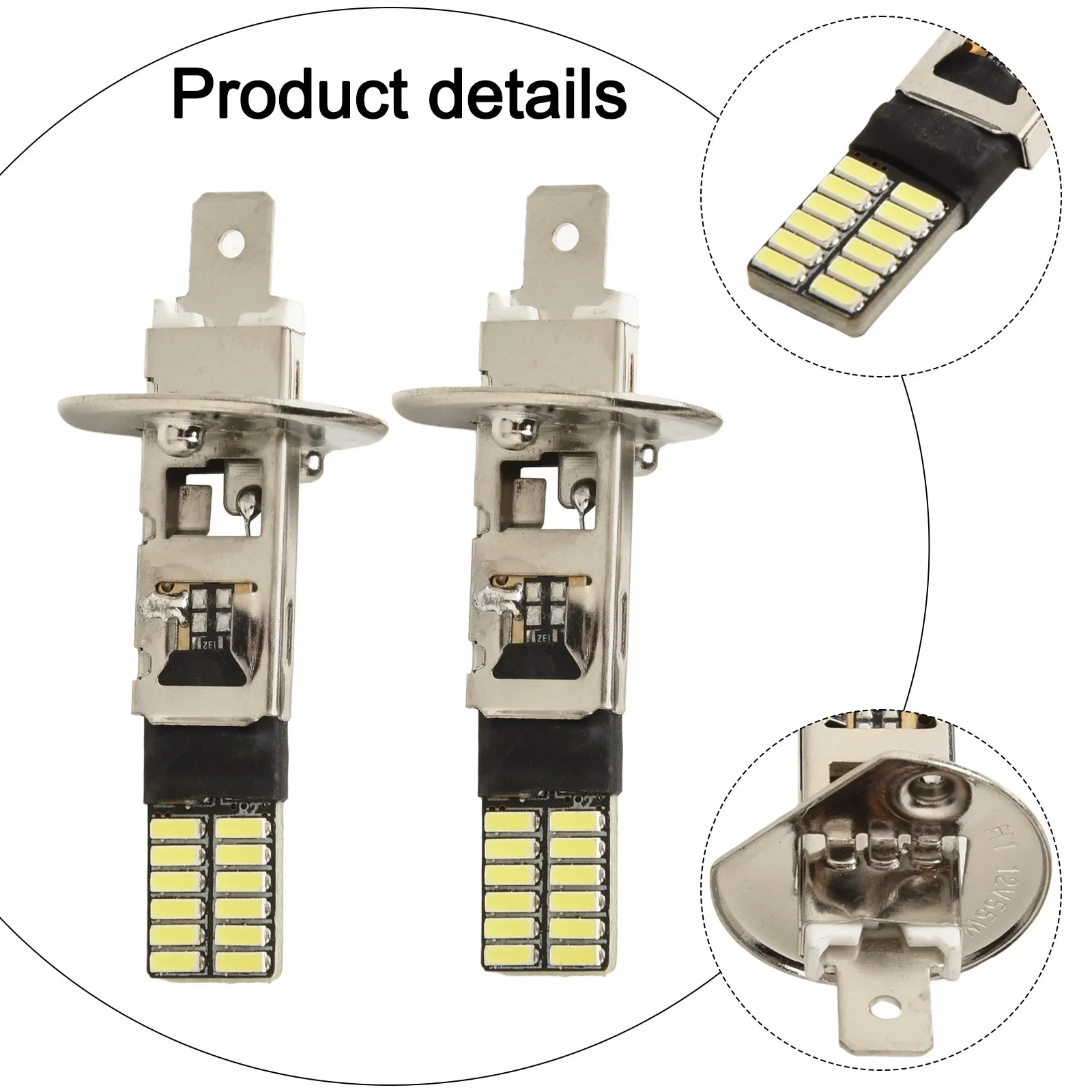 自動車用 LED フォグランプ 4014 24SMD LED ライト 洗練されたデザイン H3 LED フォグランプセット 最大出力 4 8W の強力な照明