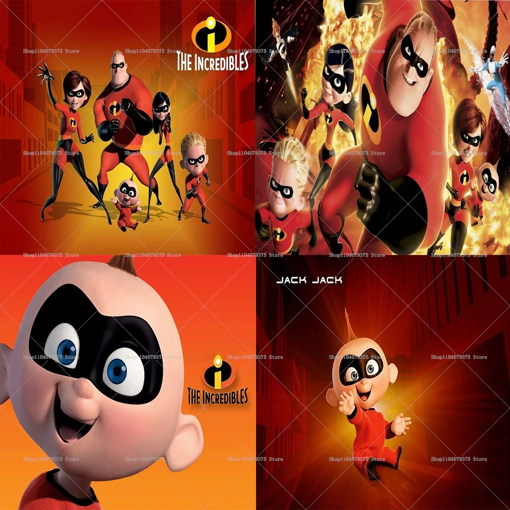 Disney The Incredibles Photography Backdrop Children's Birthday Party Decoration Banner Tablecloth Baby Shower Supplies