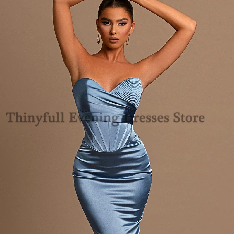 Thinyfull 2023 Mermaid Prom Dresses Sexy Sweetheart Evening Cocktail Party Prom Gowns Saudi Arabia Dubai Floor Length Plus Size