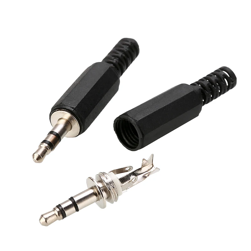 

3.5mm 1/8" Male Plug Black Audio Plug Dual Channel Plug Headphone Plug Double Stereo Audio Jack Plug Earphone Adapter