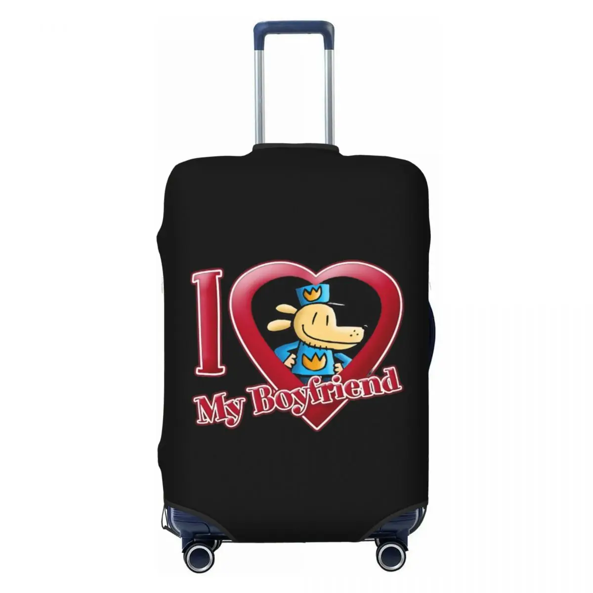 

Custom Dog&Man Cartoon Luggage Cover Cute Suitcase Protector Covers Suit For 18-32 inch