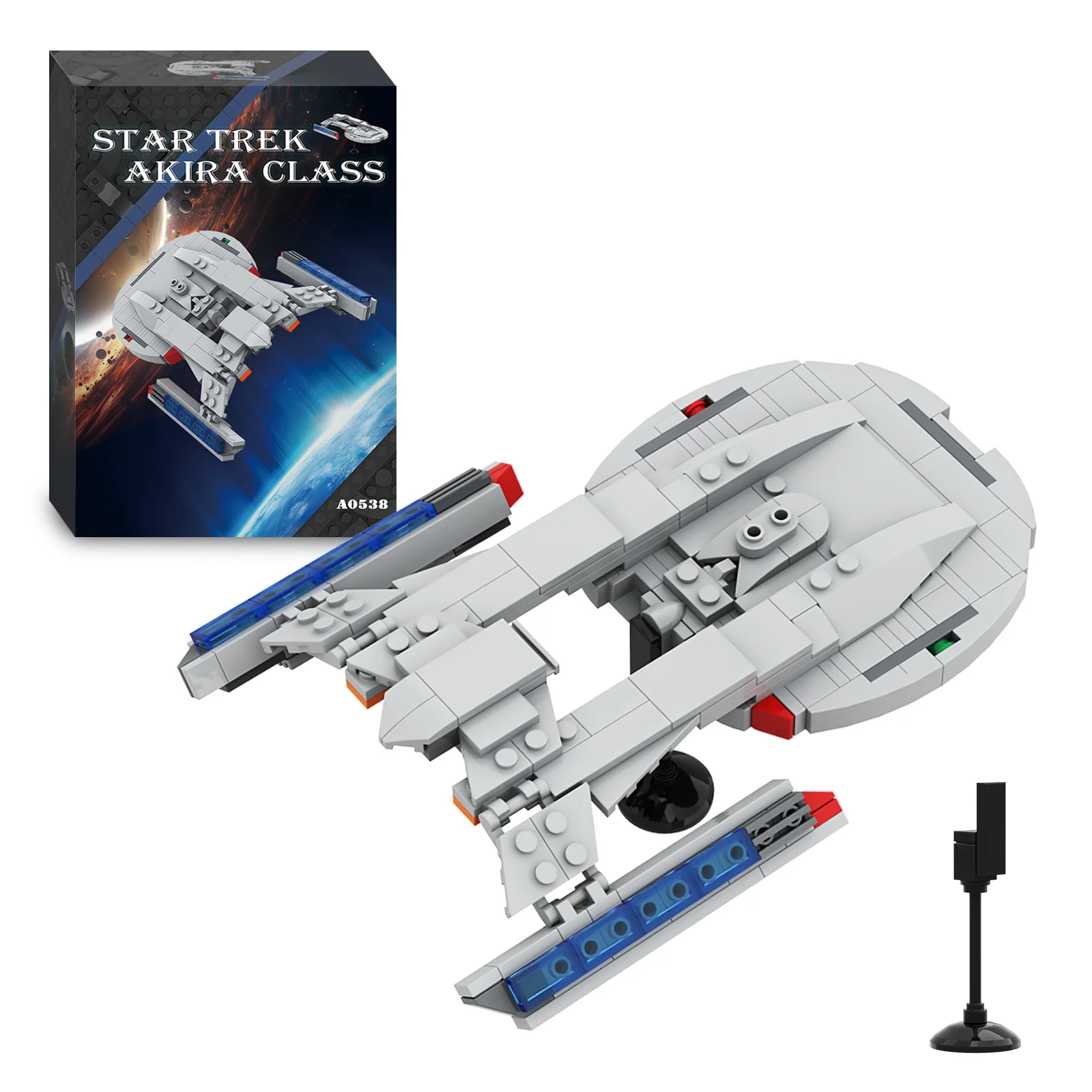 Space Star Trek Class Ship Building Block Set - Spaceship Building Toy with Stand, Birthday Gift for Adults & Kids (219PCS)