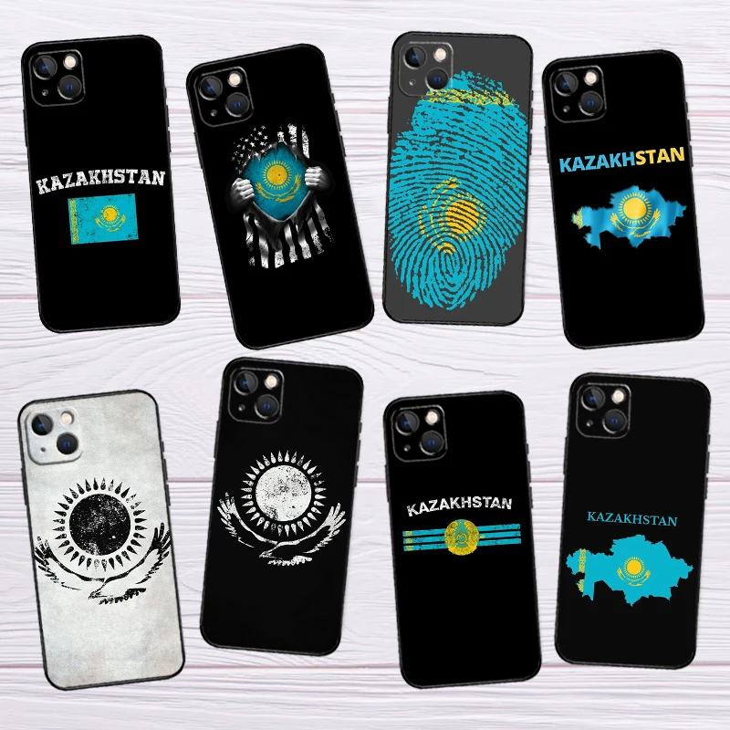 Kazakhstan Flag Phone Case For iPhone 16 12 15 14 11 Pro Max XS X XR Plus Phone Case For iPhone 16 13 Pro Max