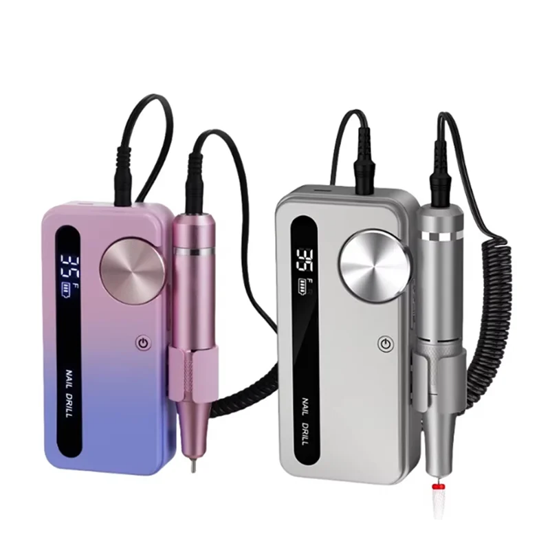 AA20-電気爪やすり 35000RPM プロフェッショナル電気ネイルドリルマニキュアマシン一時停止モード付きアクリルジェルネイル用