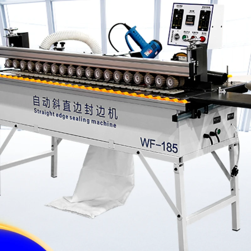 

Oblique straight edge 185 edge banding machine Small woodworking automatic up and down trimming Home improvement free handle 45