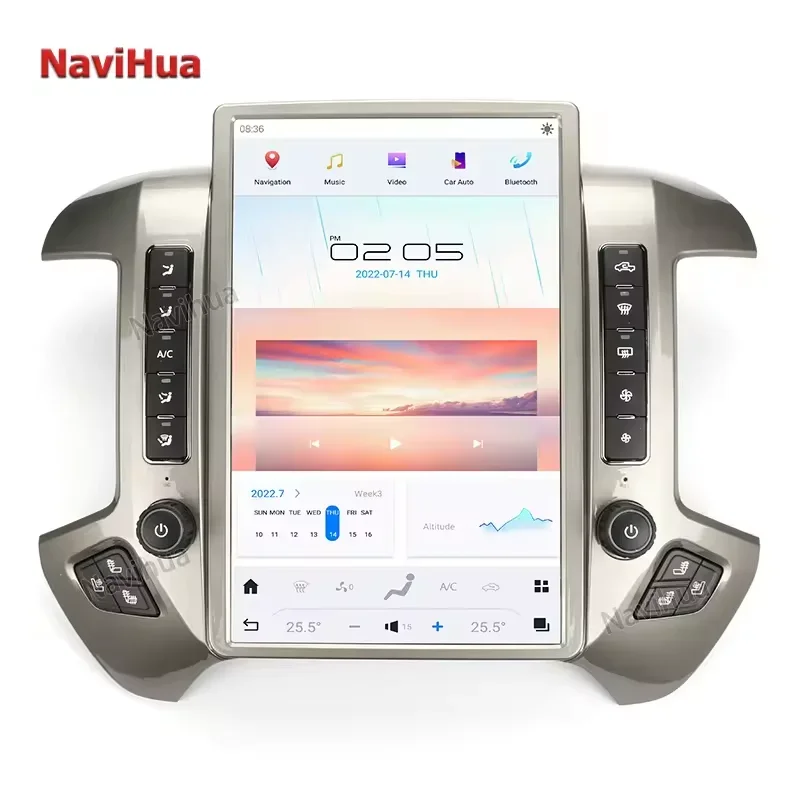 

For Chevrolet Silverado GMC Sierra Chevy 2014 2015 2018 Car Radio Vertical Screen AndroidAuto Car DVD Player GPS Navigation