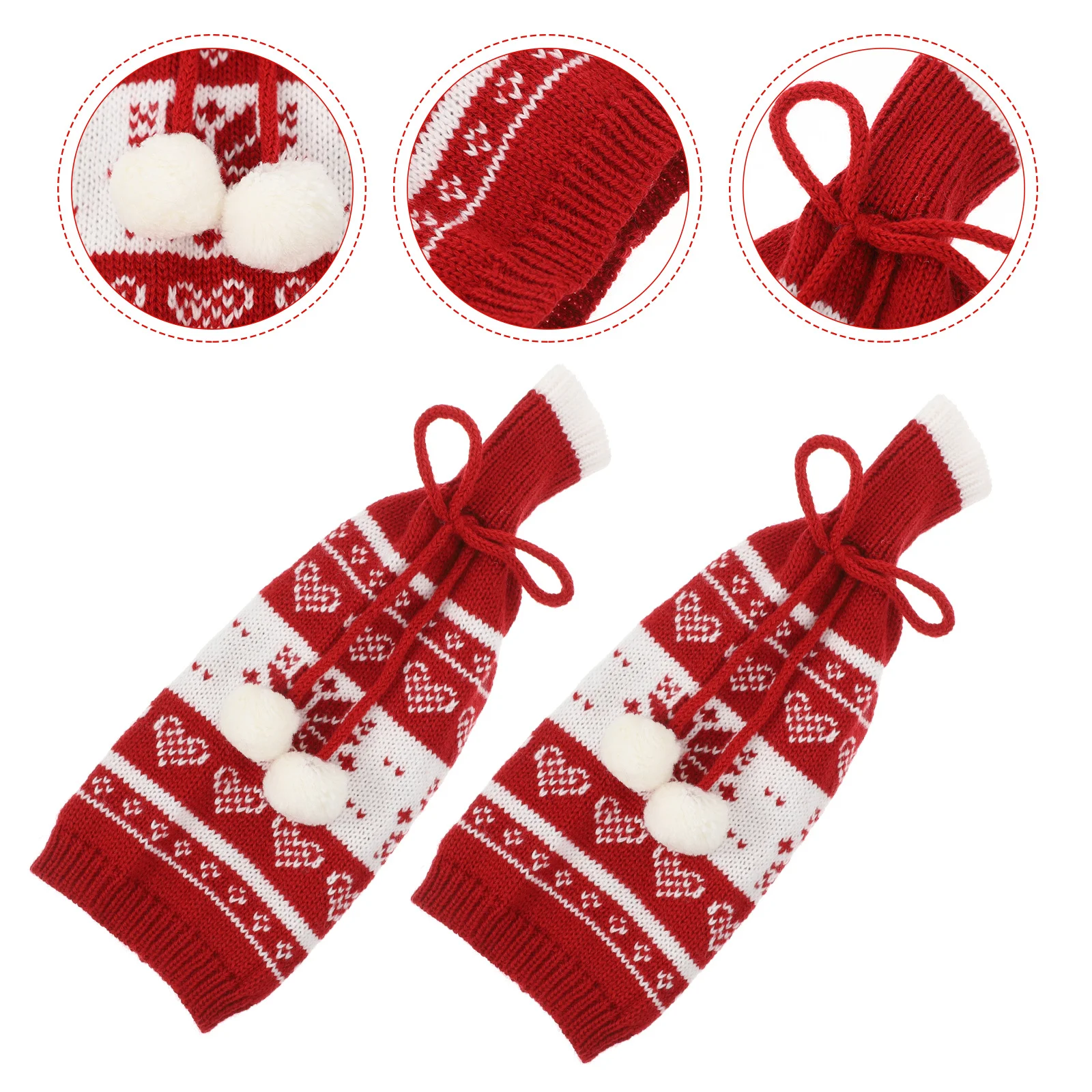 

2Pcs Christmas Wine Bottle Covers Decorative Elk Snowflake Xmas Party Favor Reusable Bottle Sleeve Wine Ornament Holiday Supply