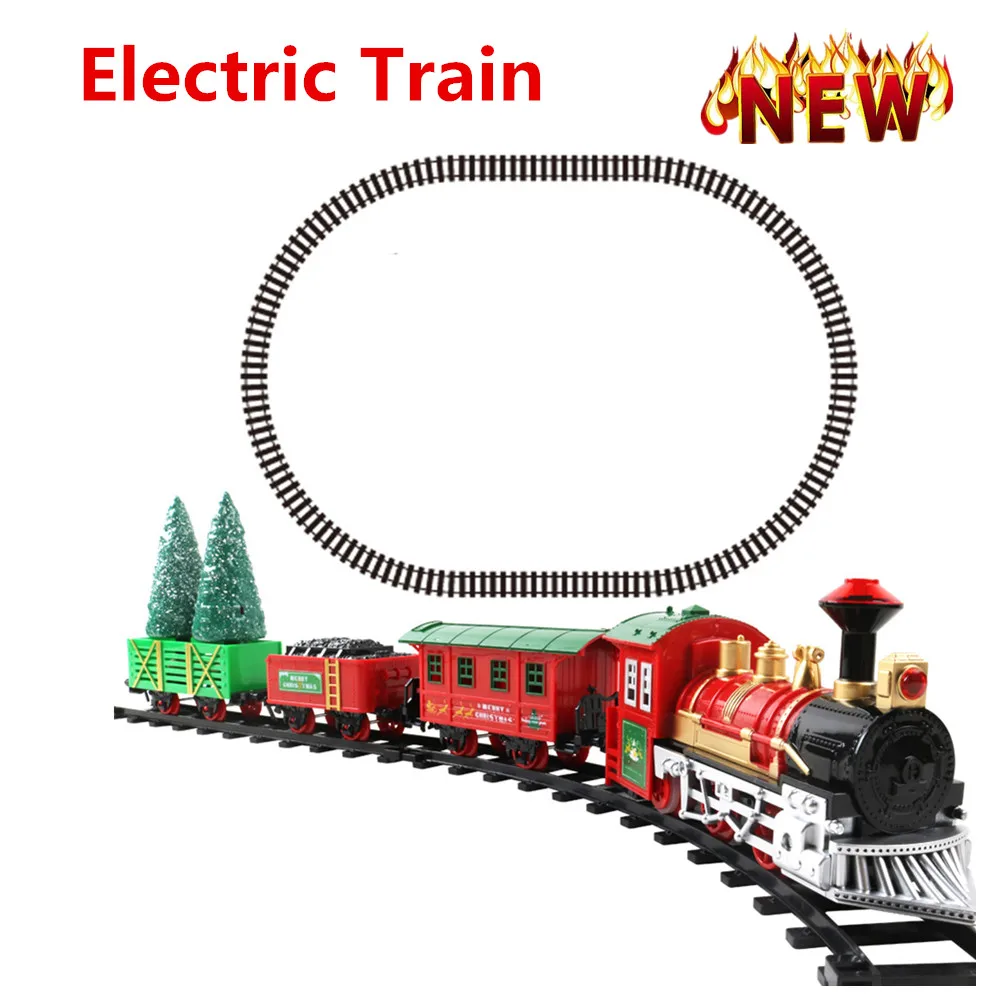 

Electric Train Set Santa Claus Rail Car Toys Creative Decor DIY Railway Track Toys For Kids Party Christmas Gifts