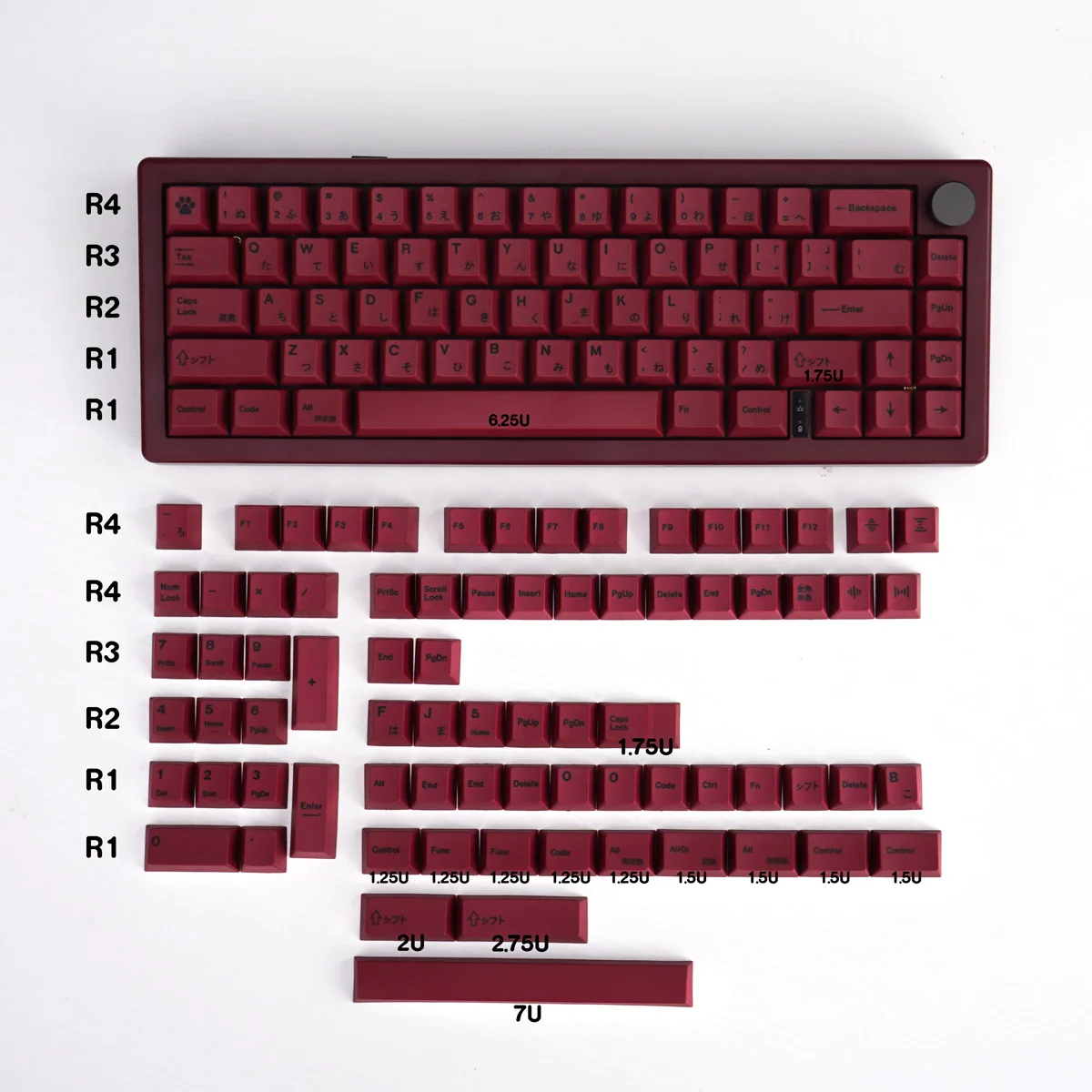 Minimal red 140-key mechanical keyboard keycap PBT sublimation original factory height adaptation 61 75 84 87 980