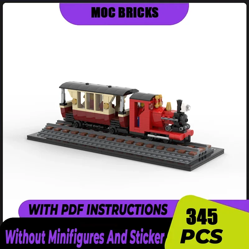 

Railway Train Model Moc Building Bricks Fortress Model Narrow Gauge Steam Engine and Carriage Technology Blocks Toys Assembly