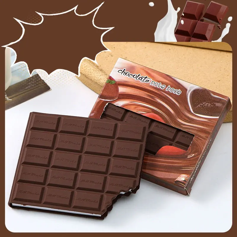 1-Pack of 80 Chocolate-Themed Fun Notebooks - Tearable Pages, Portable Pvc Cover, Creative Gift for Chocolate Lovers, Students, and Office Use, Interesting Stationery Design