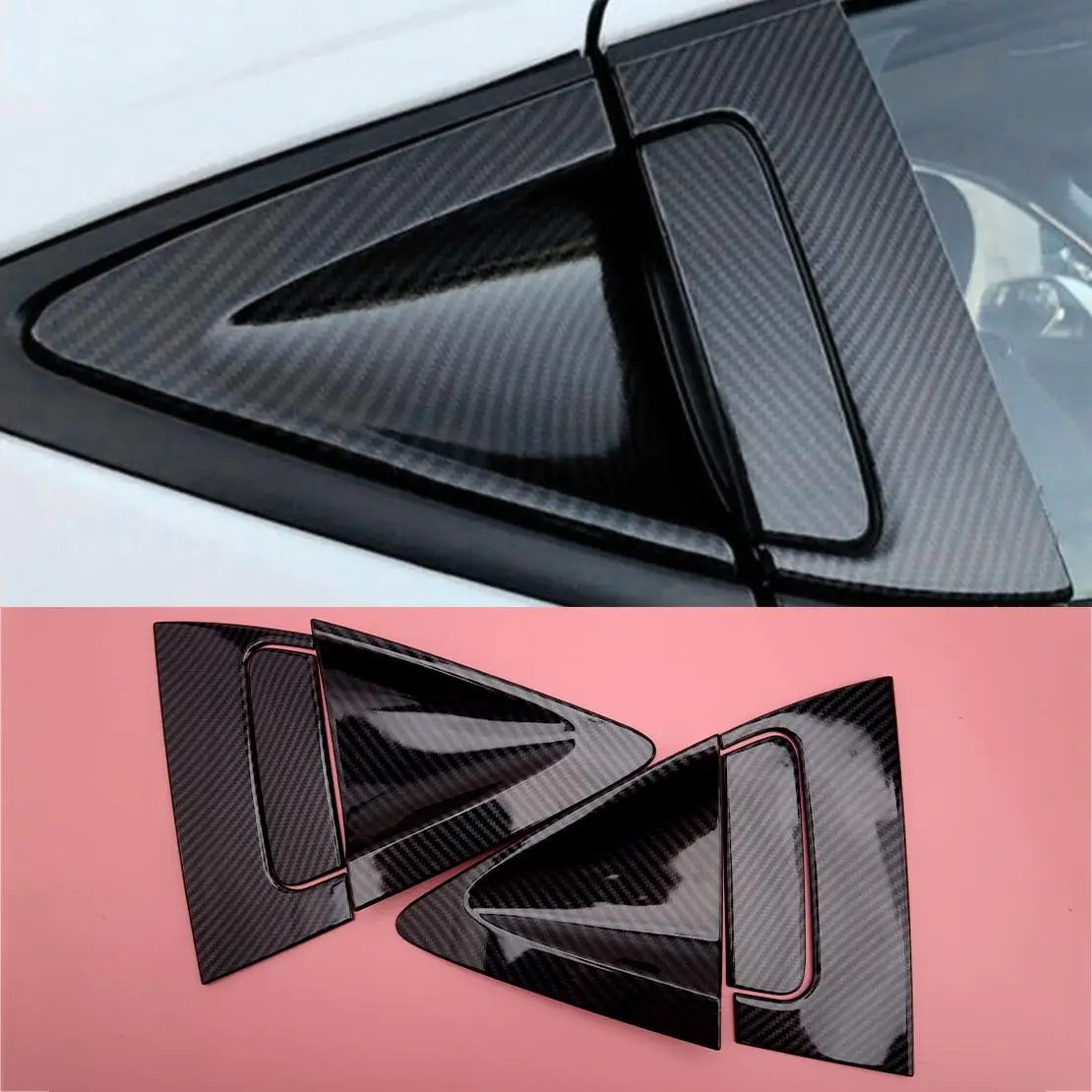 

2 Set Carbon Fiber Style Texture Rear Door Handle Bowl Cover Trim Fit For Honda HR-V Vezel 2016-2019