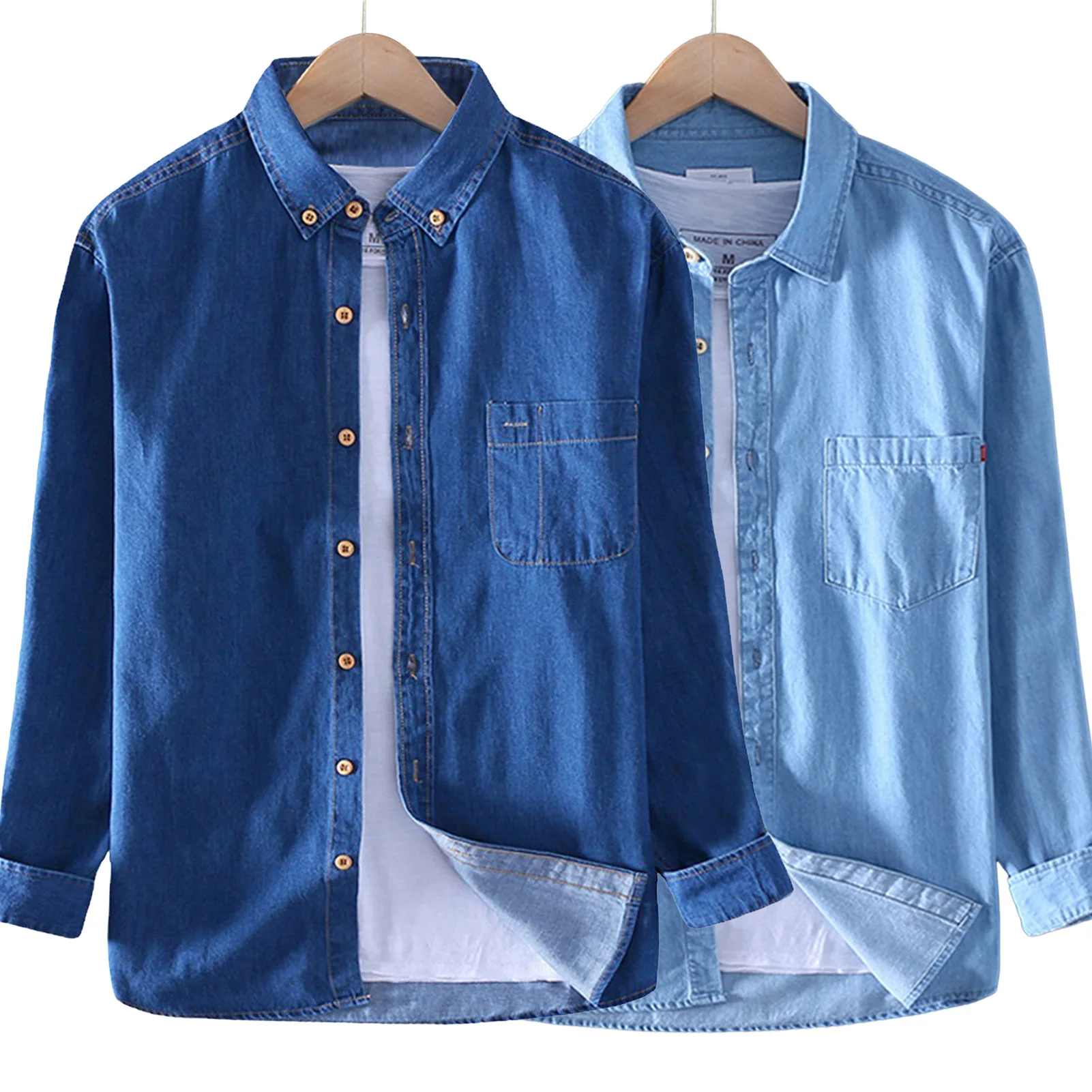 

Summer Men's Denim Shirt Jacket Vintage Design Casual Large Size Shirt for Birthday Gifts New Year's Gifts