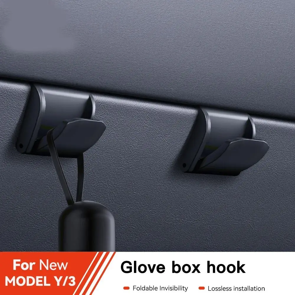 NEW Invisible Glove Box Hook Folding Durable Snap in Clips Universal Car Hooks for Tesla Model 3 Y Highland Juniper Car Interior