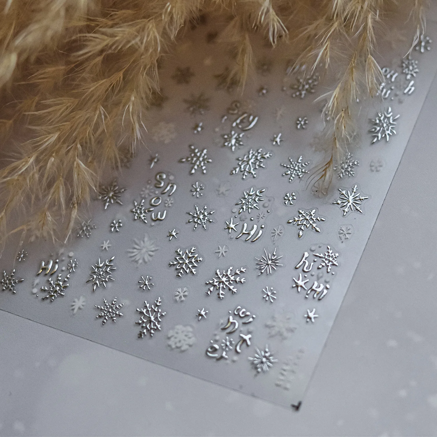 Stelle delle nevi invernali strass oro argento bianco lucido fiocco di neve adesivo per nail art delicato romantico autoadesivo decalcomanie per manicure