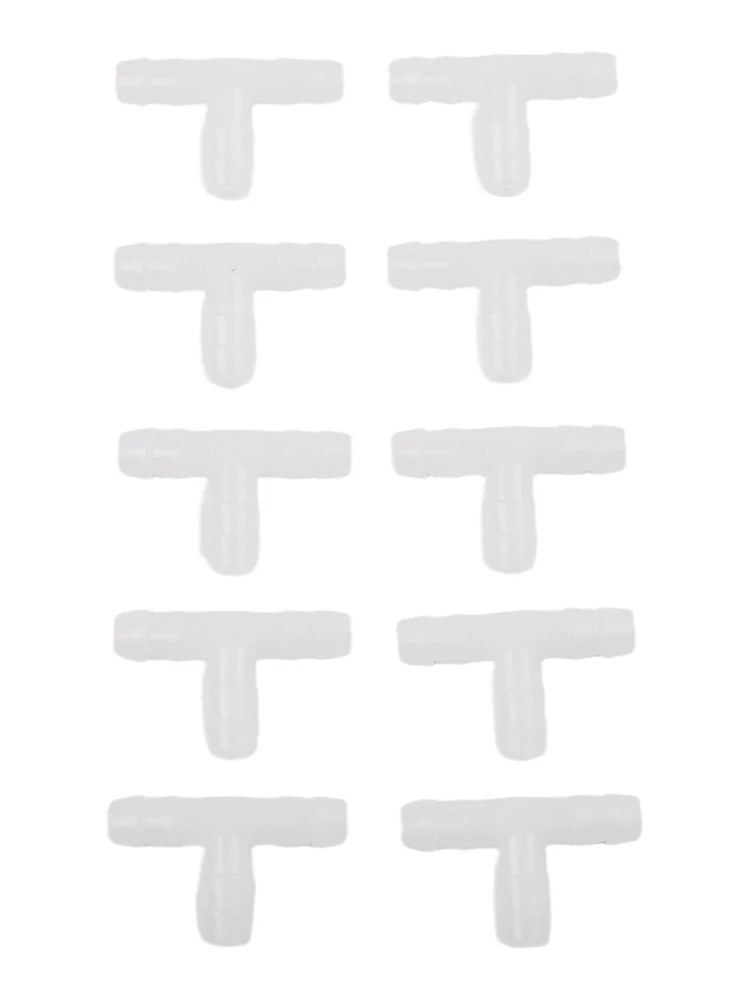 10PCS PE T Type Tee Joints for Aquarium Air Pump Hose 4~8mm Compatible with Silicone Tubing for Fish Tank Air Distribution