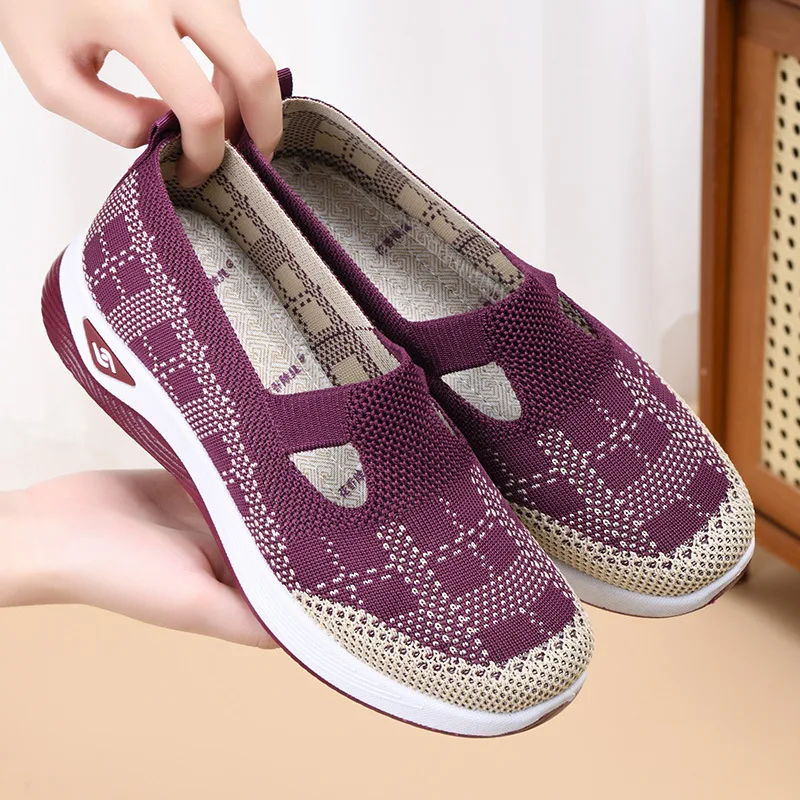 Women's Breathable NonSlip Summer Hollow Out Sports Lightweight Comfortable Shallow Mouth Design Women's Single Shoes Sneakers