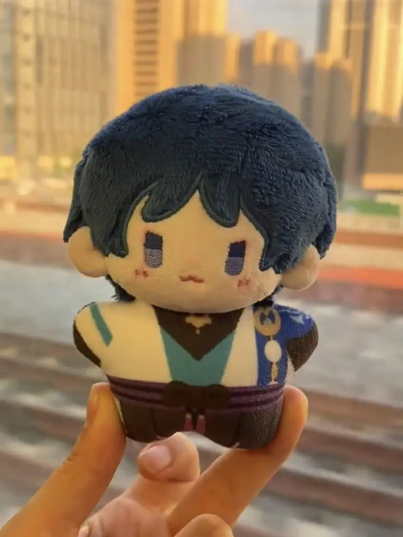 2024ใหม่ genshin impact scaramouche kunikuzushi ตุ๊กตาอะนิเมะ10ซม. จี้น่ารักพวงกุญแจเป้สะพายหลังของขวัญคริสต์มาส