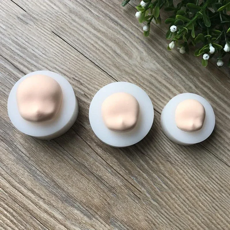 1 PCS 3D Baby Face Universal Fondant Cake Mould 3 Types Big Middle Small Size Soft Clay Silicone Mold Tools Steamed Bread Shape