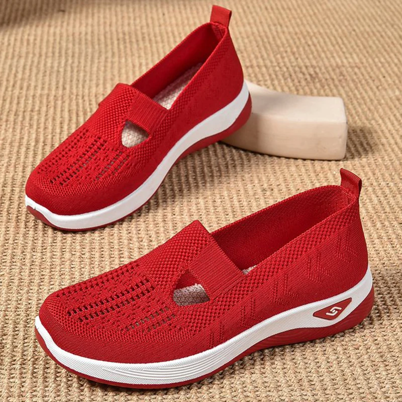 Women Wedges Sneakers High Quality Shoes Slip On Flats Men Loafers Breathable Mesh Running Sneakers Ladies Sport Shoes