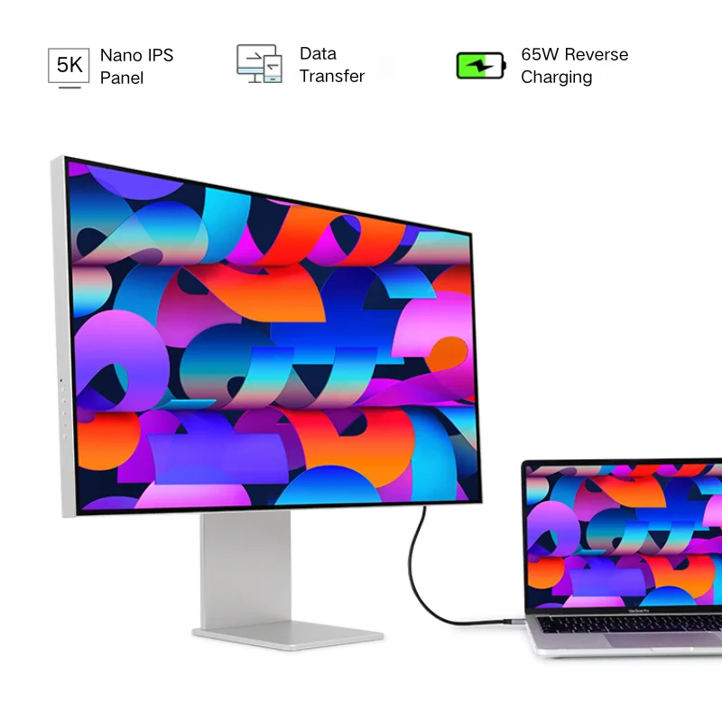 شاشة TCOIOR 27 بوصة 5K Nano IPS 60 هرتز HDR600 ΔE≥2 99% DCI-P3 100% sRGB منخفضة الضوء الأزرق للعناية بالعين للتصميم
