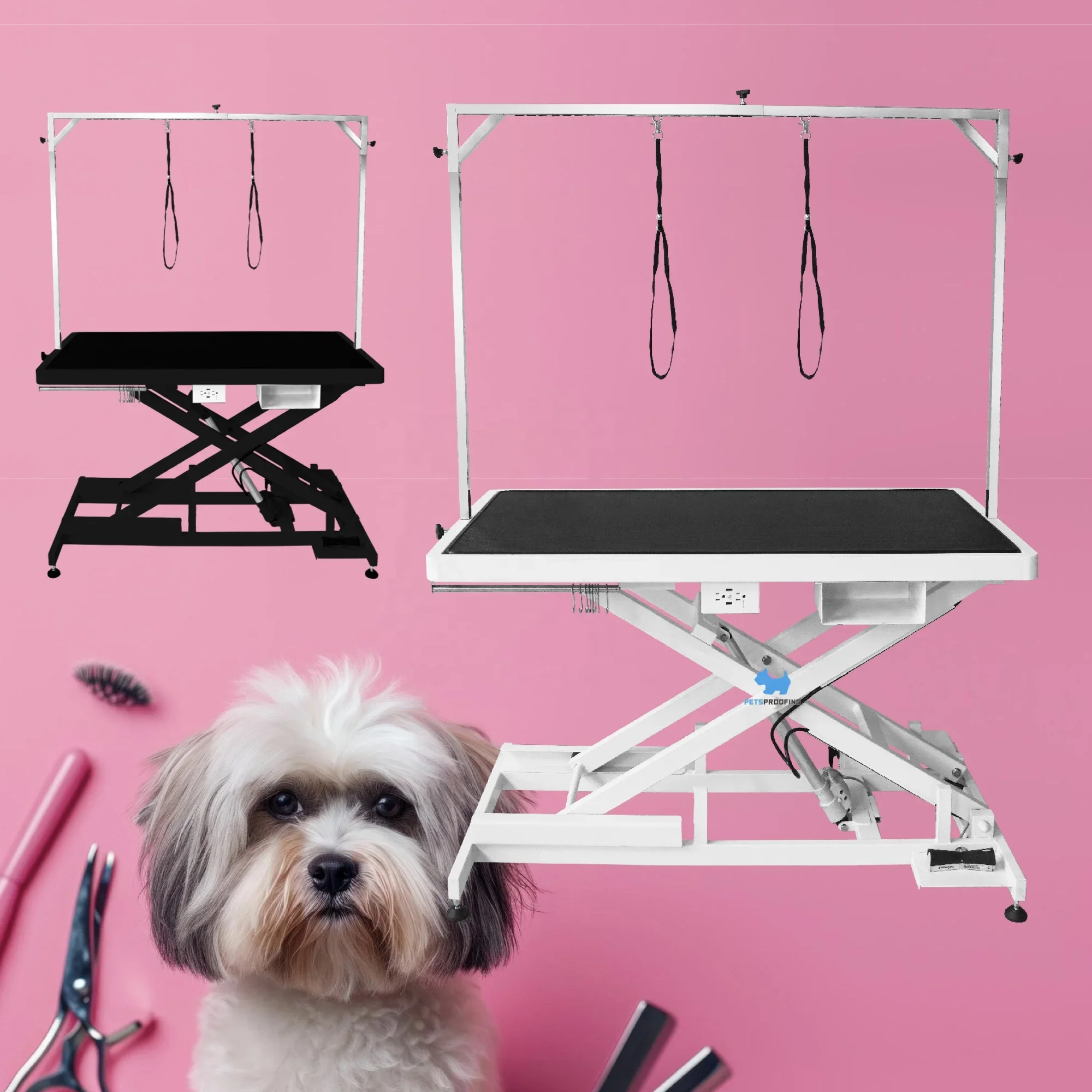 Professional Veterinary Equipment Electric Dog Grooming Table with Adjustable Height & Charge Source for Home or Clinic Use