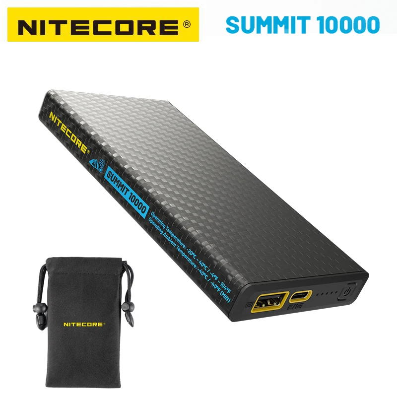 Nitecore SUMMIT 10000mAh Mobile Power Bank ricarica rapida con cavo di ricarica IPX5 impermeabile VS Nitecore NB10000 NB20000