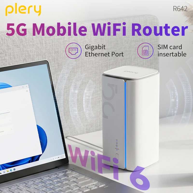 PLERY 5G Router 3000Mbps CPE Router WIFI6 Repeater Wifi Range Extender Wireless Modem Router Repeater Booster With Sim Card Slot