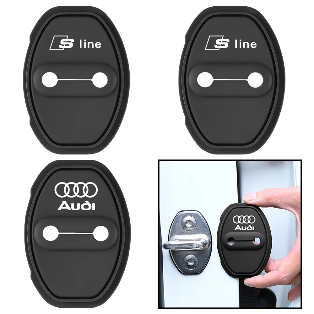 2/4 قطعة سيليكون قفل باب السيارة مشبك حامي غطاء لأودي سلاين TT A1 A2 A3 A4 A5 A6 A7 1.8T 2.0T 2.4 3.0T A8 8P اكسسوارات #1