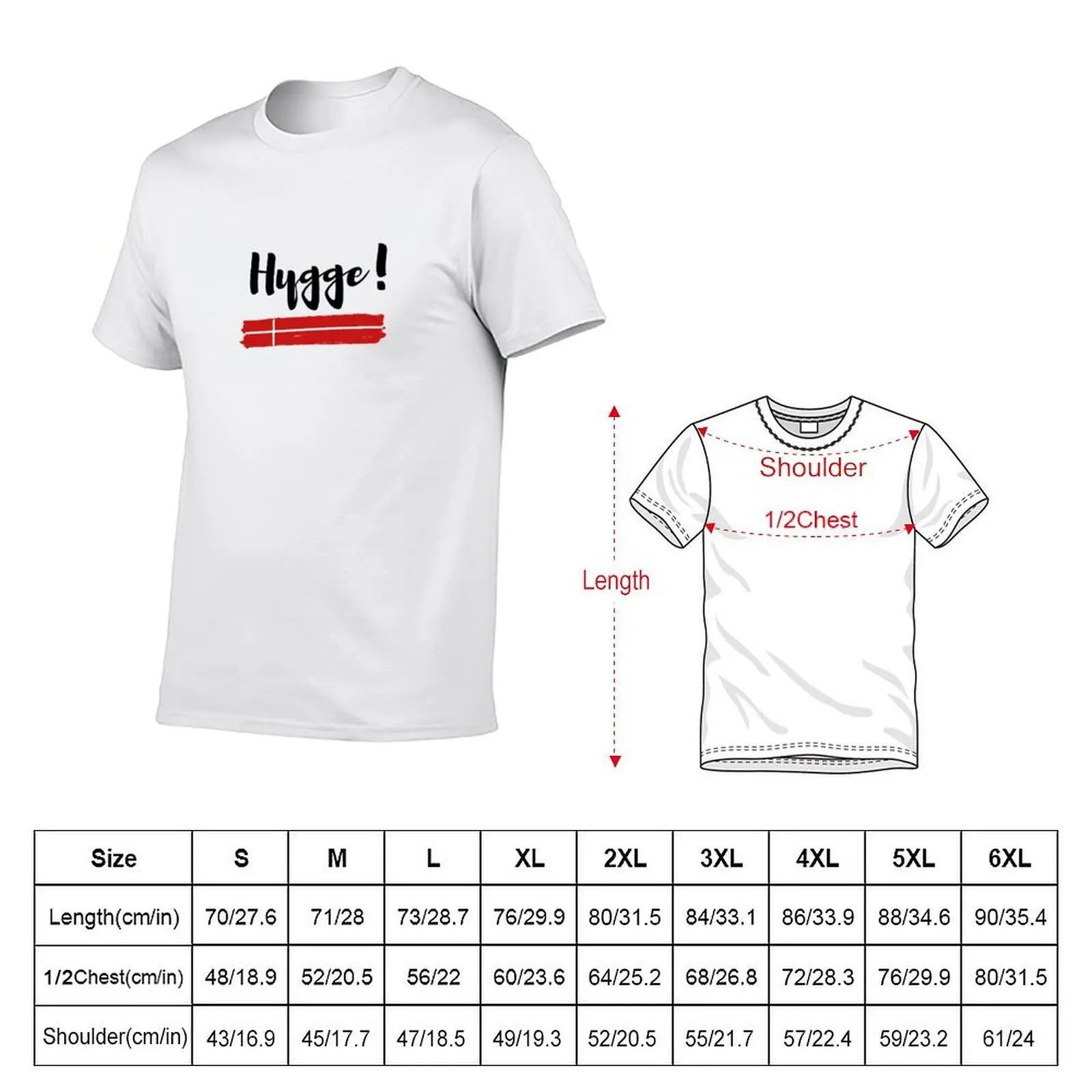 Hygge on Denmark flag T-Shirt cotton t shirts high quality printed t shirts for man T-Shirt