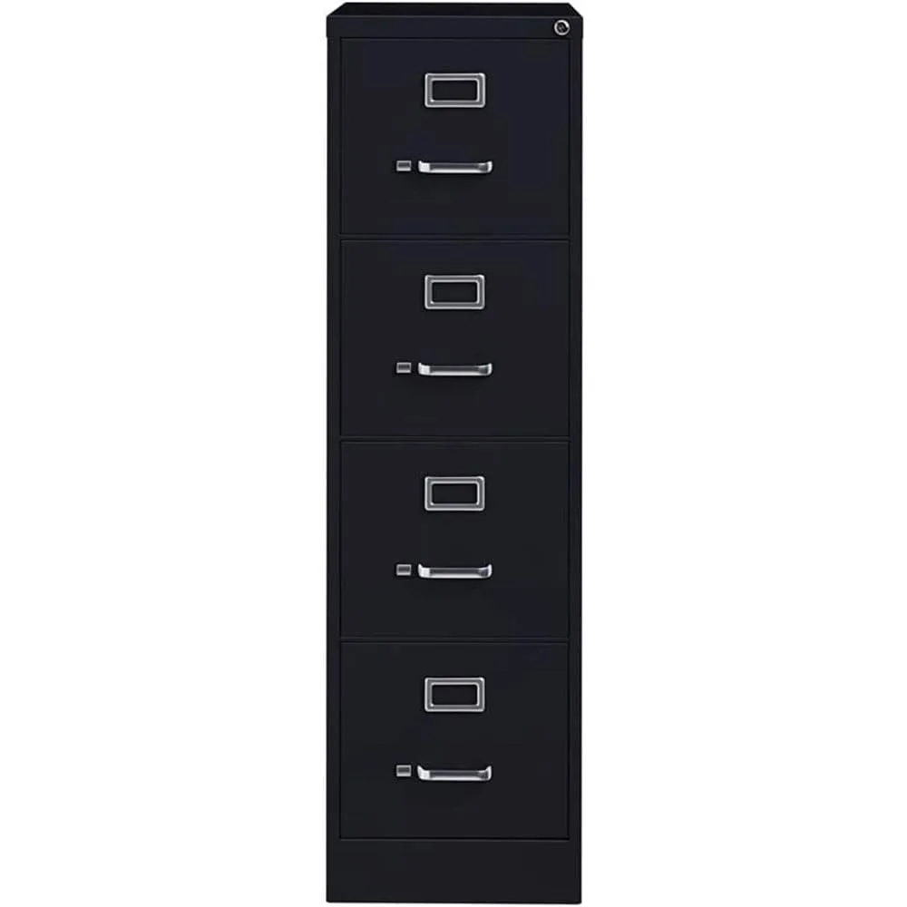 4 gavetas 52 "armário de arquivo de metal preto vertical com fechadura pré-montado tamanho carta estacionária para casa, escritório