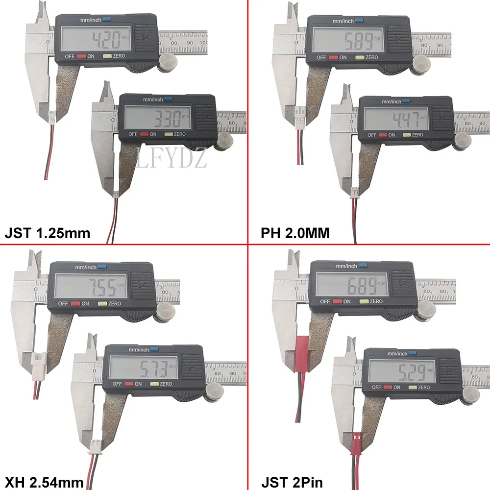 5Pairs Small Mini JST 1.25mm PH 2.0mm XH 2.54mm 2 Pin Male Female Plug Jack Connector Cable JST 1.25/2.0/2.54 2P Electronic Wire