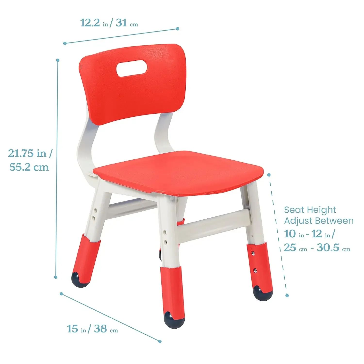 Classroom Adjustable Chair, Flexible Seating, Red, 2-Pack