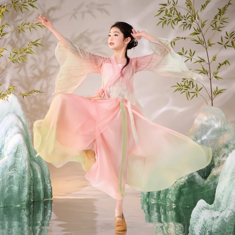 بدلة فراشة رقص كلاسيكية جديدة أنيقة للنساء مع قافية الجسم للتغيير التدريجي للممارسة #3