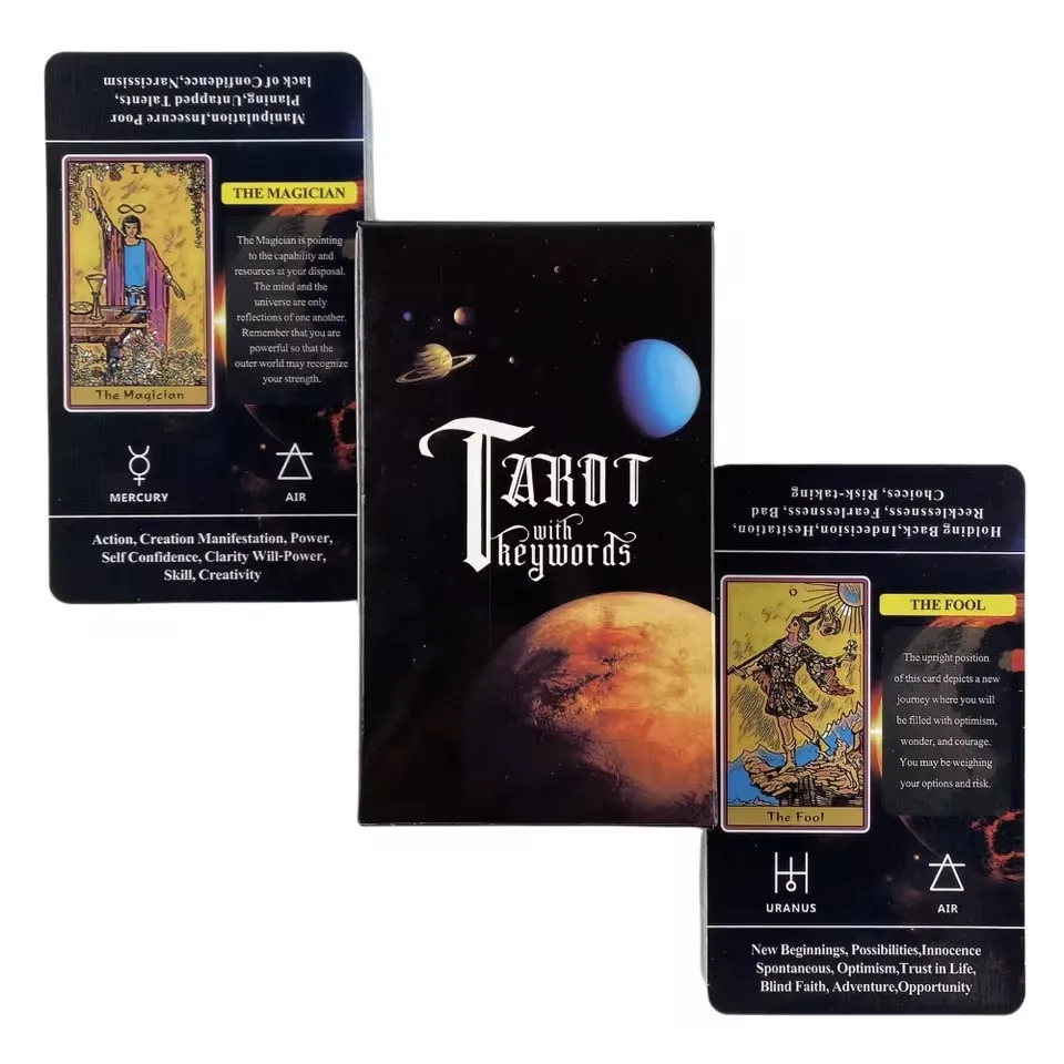 

Tarot Cards For Beginners With Meaning On Them, Pocket Size Tarot Learning Deck, Fortune Telling Game