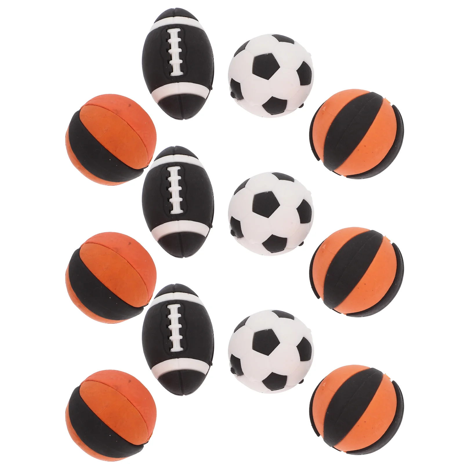 

15 Pcs Ball Eraser Rugby Sports Stickers Lead Pencils Daily Use Erasers Cute Mini Modeling Student