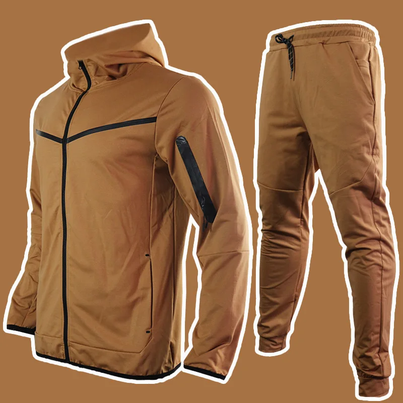 Spring Autumn Men\'s Tracksuits Sportswear Pants 2-Pieces Hoodie Sportswear Suit