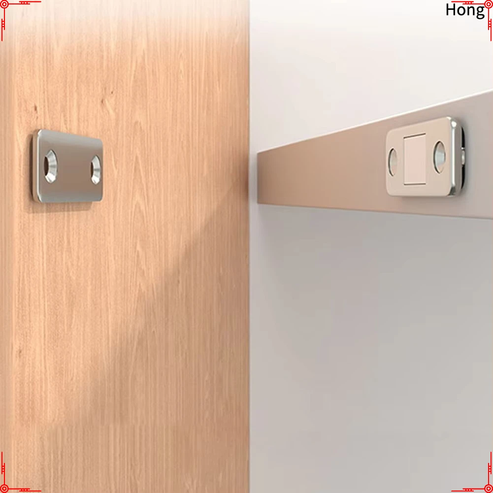 1 Set Hiding Door Catches Hole-Free Invisible Magnet Door Suction Magnetic Cabinet Closer Powerful Ultra-Thin Magnets Door Catch
