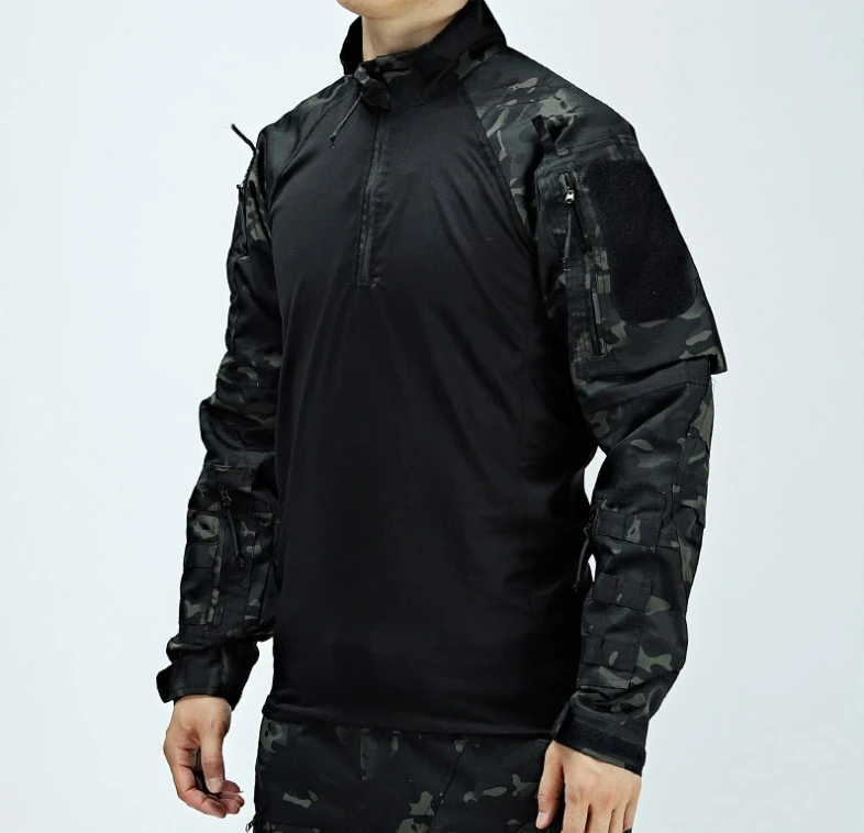 Tactical Military Uniform Set Breathable Frog Shirt + Multi-pocket Cargo Pants Wear-resistant Combat Suit for Airsoft Hunting view 3