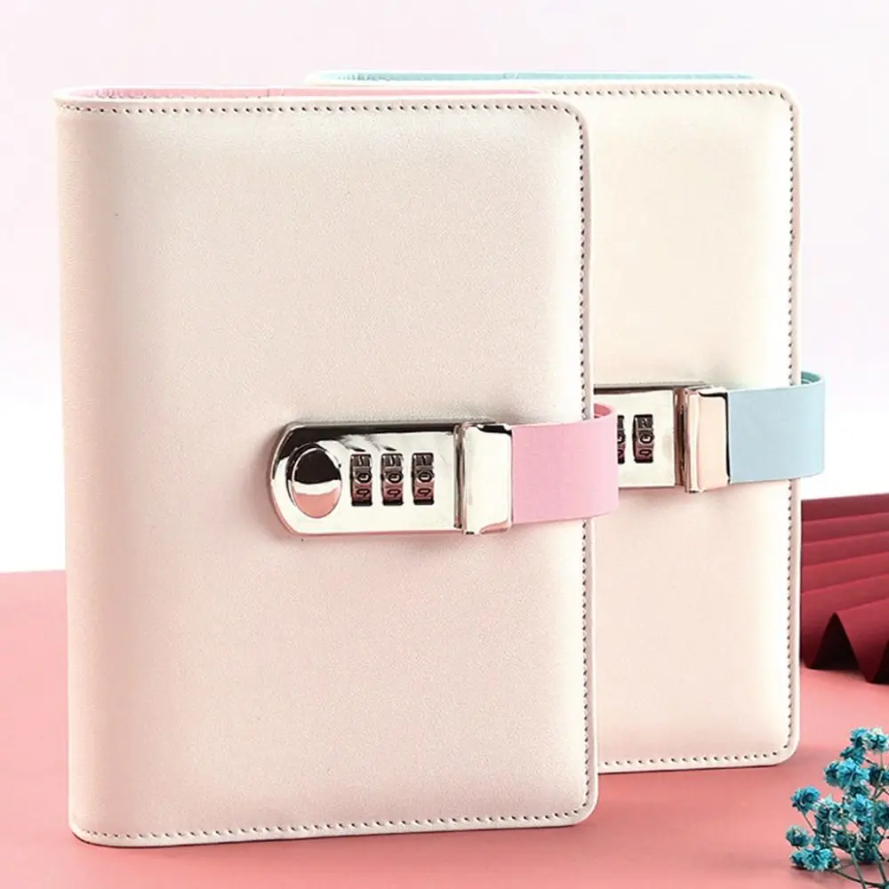 Diary Notebook 90-Page Password Lock Notebook A5 Soft Student's Writing Notebook Smooth Writing Useful Hand Ledger Daily Planner